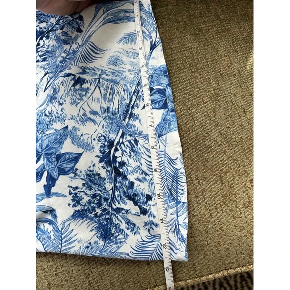 Baltic Born Byron Blue White Tropical Resort Wear Wide Leg Tie Front Jumpsuit XL - Picture 12 of 14